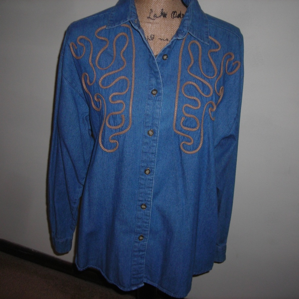 Ladies denim blouse,sz.L, 62 East